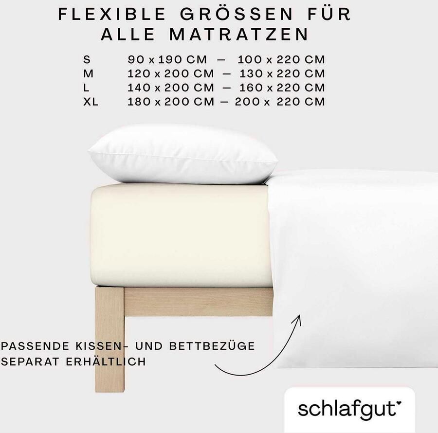 Schlafgut Hoeslaken Premium Zero Waste verpakking PREMIUM kwaliteit (1 stuk) - Foto 6