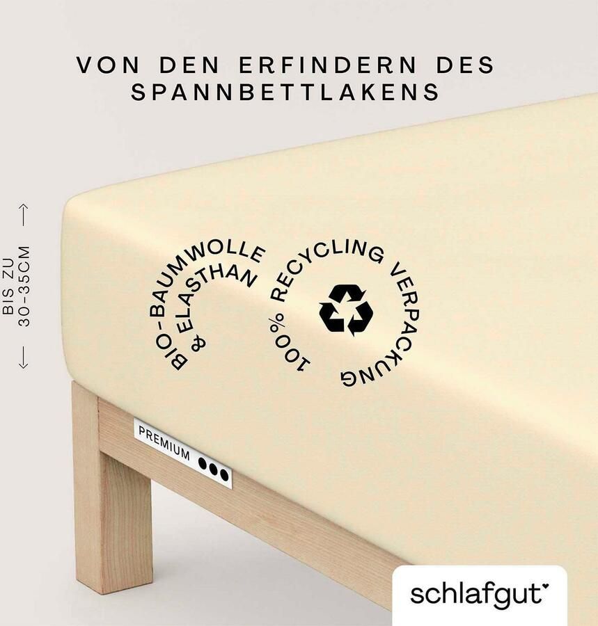 Schlafgut Hoeslaken Premium Zero Waste verpakking PREMIUM kwaliteit (1 stuk) - Foto 8