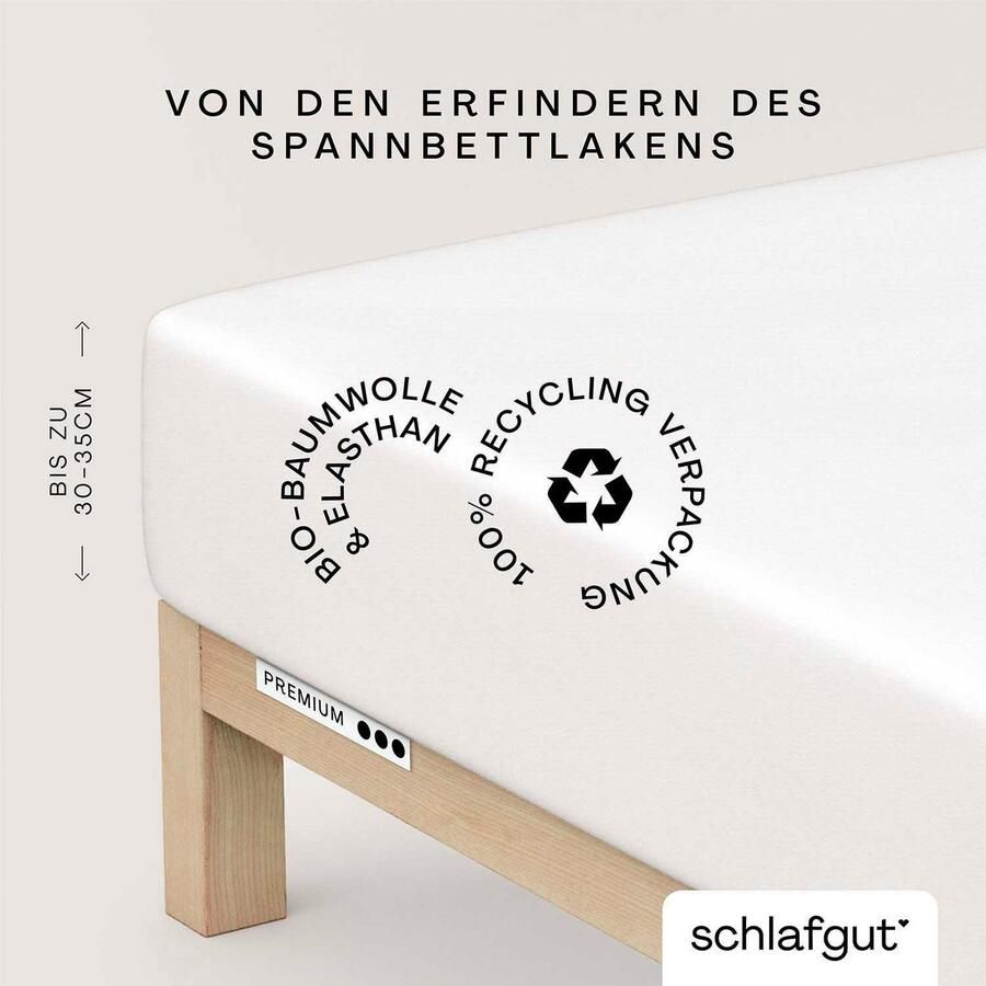 Schlafgut Hoeslaken Premium Zero Waste verpakking PREMIUM kwaliteit (1 stuk)
