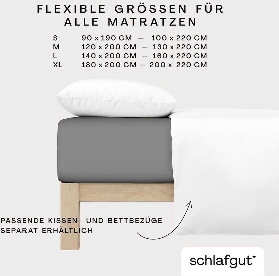 Schlafgut Hoeslaken Premium Zero Waste verpakking PREMIUM kwaliteit (1 stuk) - Foto 6