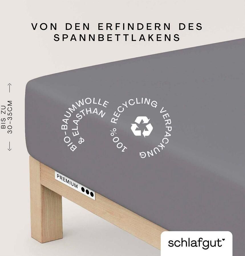 Schlafgut Hoeslaken Premium Zero Waste verpakking PREMIUM kwaliteit (1 stuk) - Foto 8