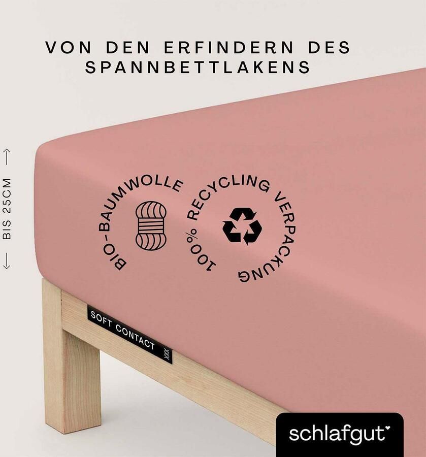 Schlafgut Hoeslaken Soft Contact 100% bio katoen (1 stuk) - Foto 9