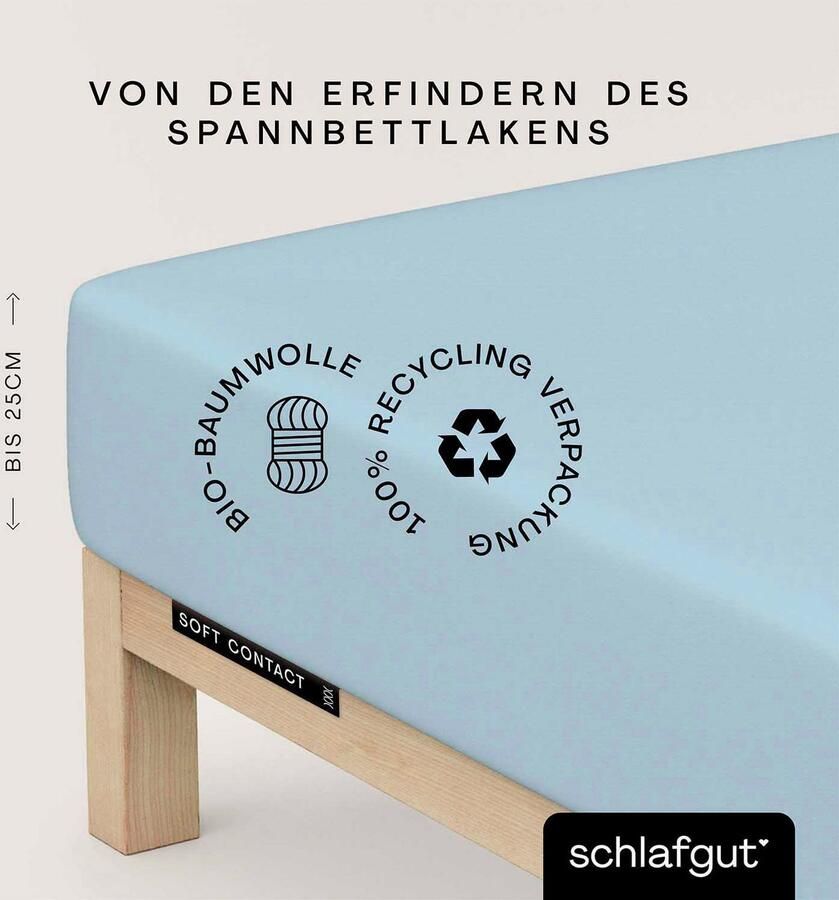 Schlafgut Hoeslaken Soft Contact 100% bio katoen (1 stuk) - Foto 8