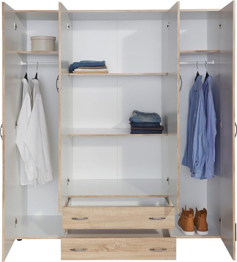 Schlafkontor Draaideurkast Base kledingkast Joe garderobekast waskast bega kast slaapkamer bestseller in 3 breedtes en 2 kleuren - Foto 4