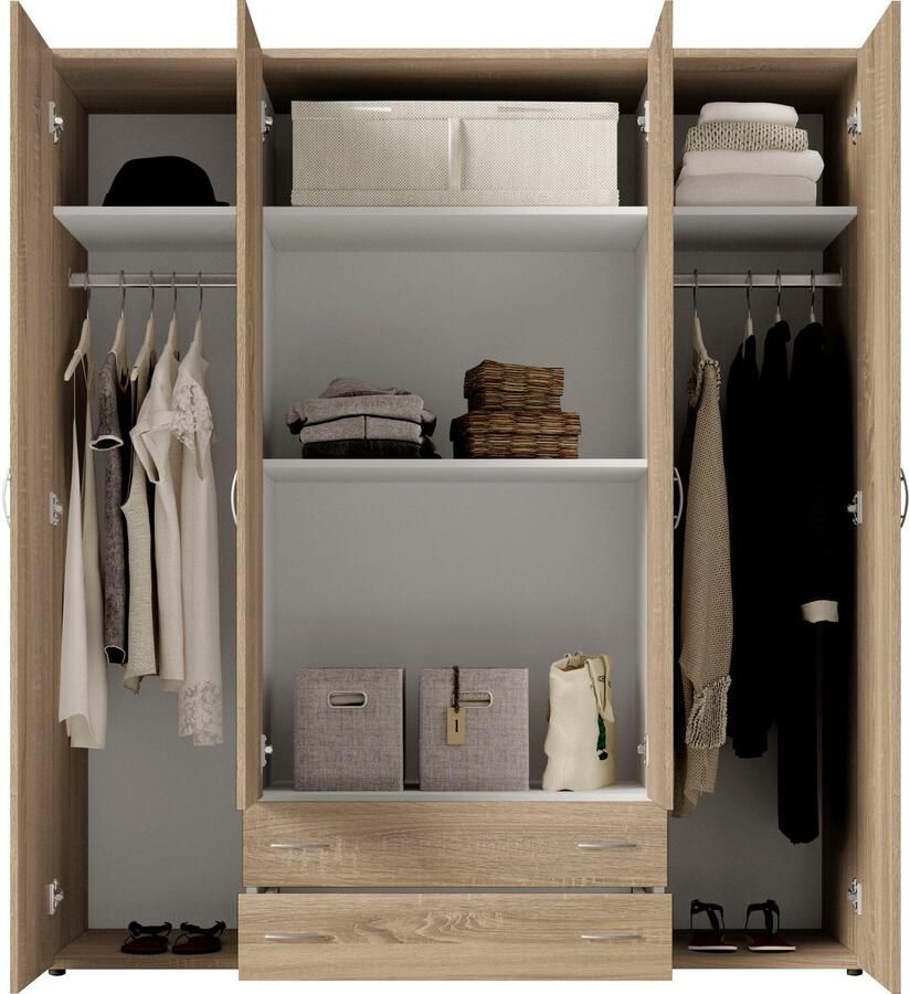 Schlafkontor Draaideurkast Base kledingkast Joe garderobekast waskast bega kast slaapkamer bestseller in 3 breedtes en 2 kleuren - Foto 3