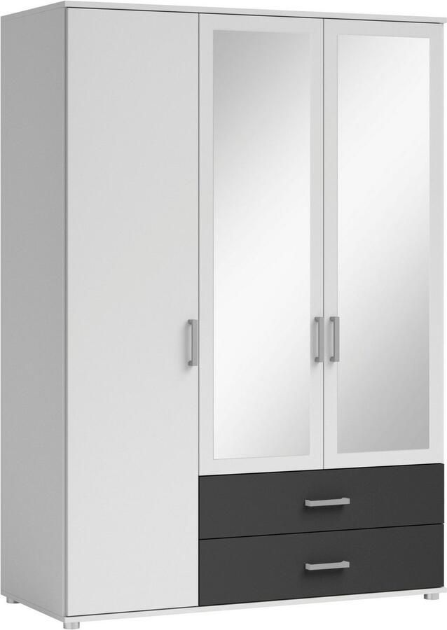 Schlafkontor Draaideurkast Ivar kledingkast met spiegel inclusief 2 spiegeldeuren en 2 kleuraccent lades - Foto 6