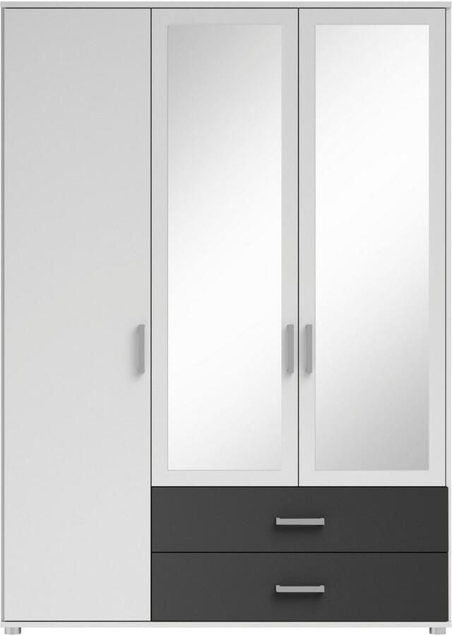 Schlafkontor Draaideurkast Ivar kledingkast met spiegel inclusief 2 spiegeldeuren en 2 kleuraccent lades - Foto 5