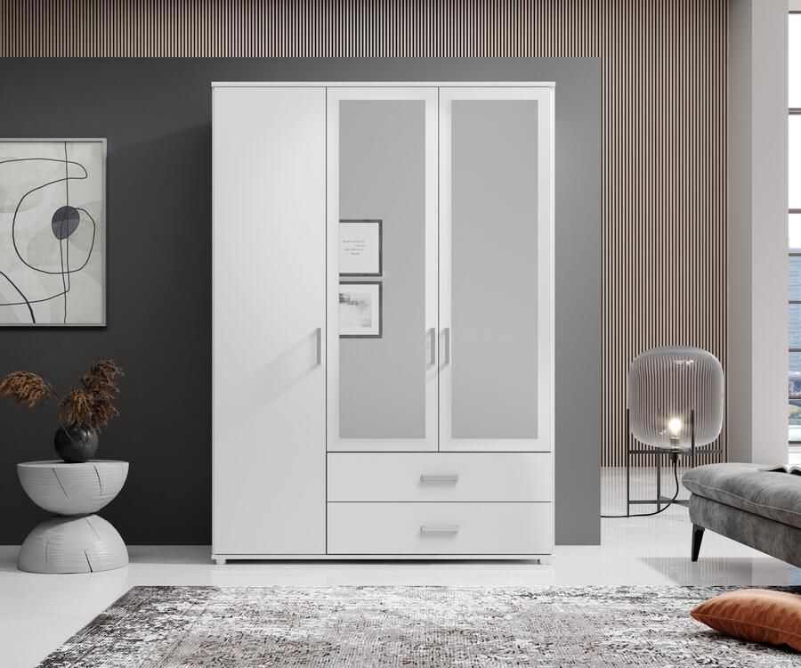 Schlafkontor Draaideurkast Ivar kledingkast met spiegel inclusief 2 spiegeldeuren en 2 kleuraccent lades - Foto 8