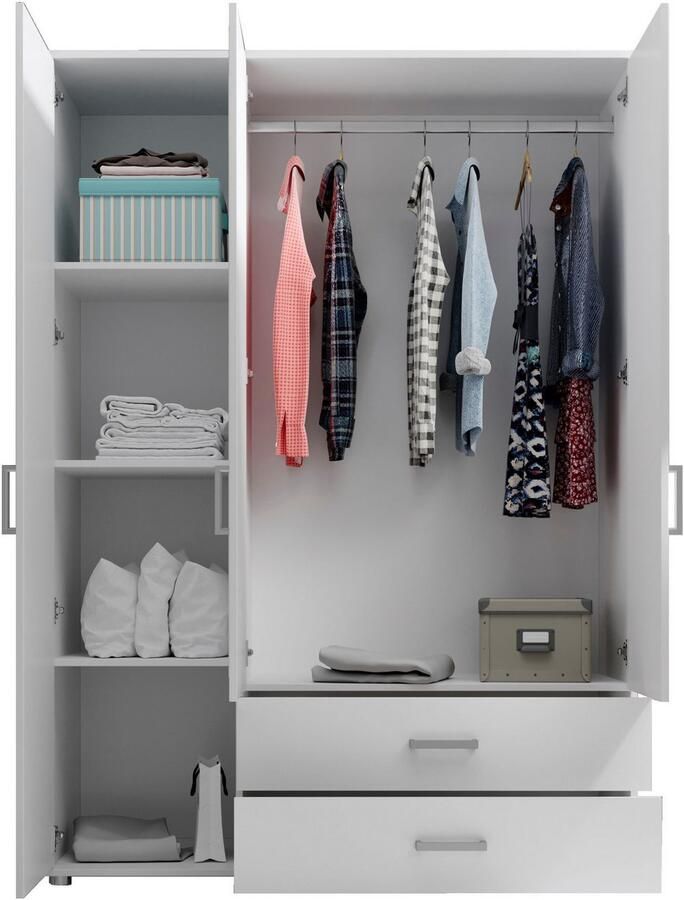 Schlafkontor Draaideurkast Ivar kledingkast met spiegel inclusief 2 spiegeldeuren en 2 kleuraccent lades - Foto 5