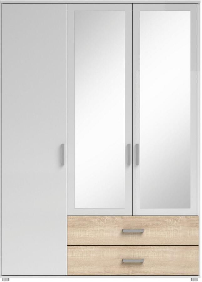 Schlafkontor Draaideurkast Ivar kledingkast met spiegel inclusief 2 spiegeldeuren en 2 kleuraccent lades - Foto 6