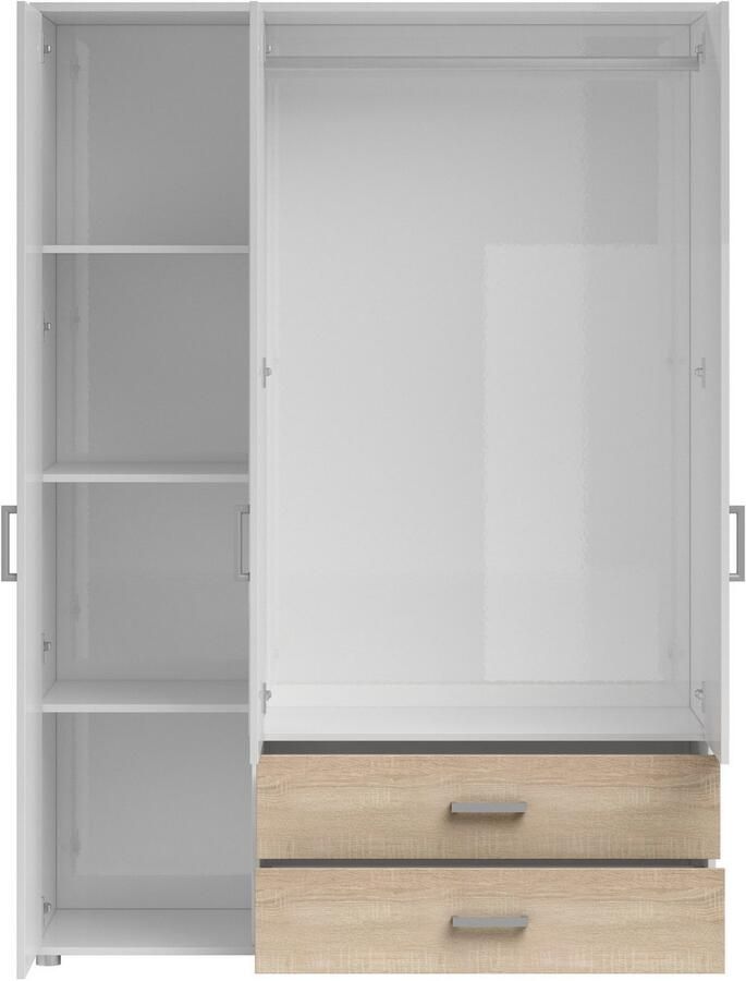 Schlafkontor Draaideurkast Ivar kledingkast met spiegel inclusief 2 spiegeldeuren en 2 kleuraccent lades - Foto 5