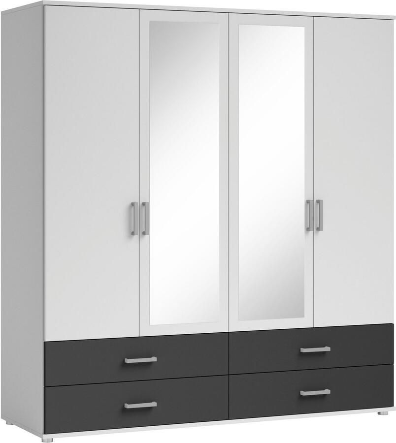 Schlafkontor Draaideurkast Ivar kledingkast met spiegel inclusief 2 spiegeldeuren en 2 kleuraccent lades - Foto 5