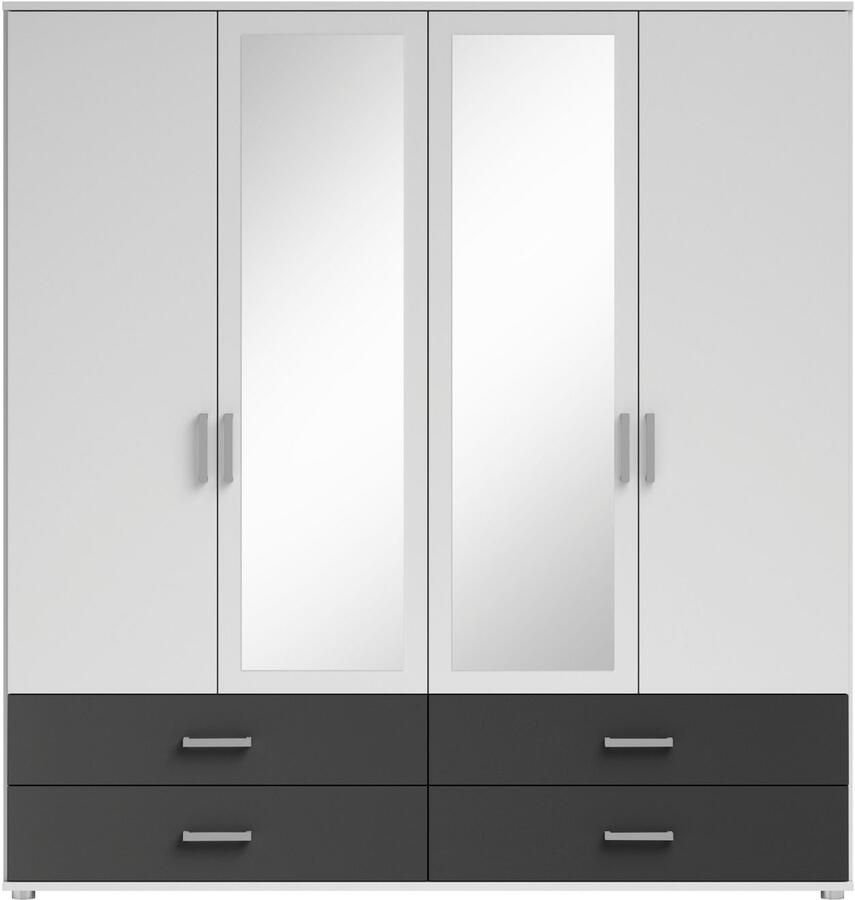 Schlafkontor Draaideurkast Ivar kledingkast met spiegel inclusief 2 spiegeldeuren en 2 kleuraccent lades - Foto 3