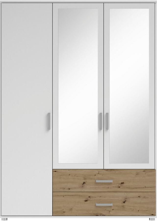 Schlafkontor Draaideurkast Ivar kledingkast met spiegel inclusief 2 spiegeldeuren en 2 kleuraccent lades - Foto 5