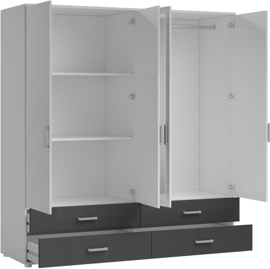 Schlafkontor Draaideurkast Ivar kledingkast met spiegel inclusief 2 spiegeldeuren en 2 kleuraccent lades