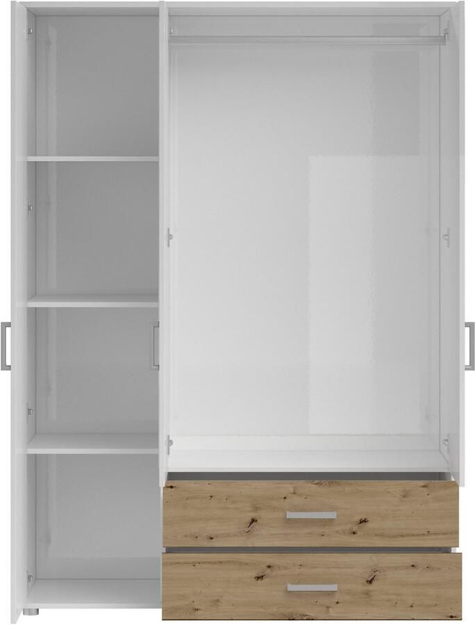 Schlafkontor Draaideurkast Ivar kledingkast met spiegel inclusief 2 spiegeldeuren en 2 kleuraccent lades - Foto 4