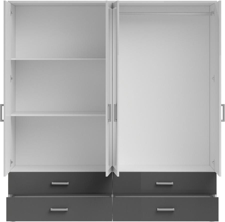 Schlafkontor Draaideurkast Ivar kledingkast met spiegel inclusief 2 spiegeldeuren en 2 kleuraccent lades - Foto 2