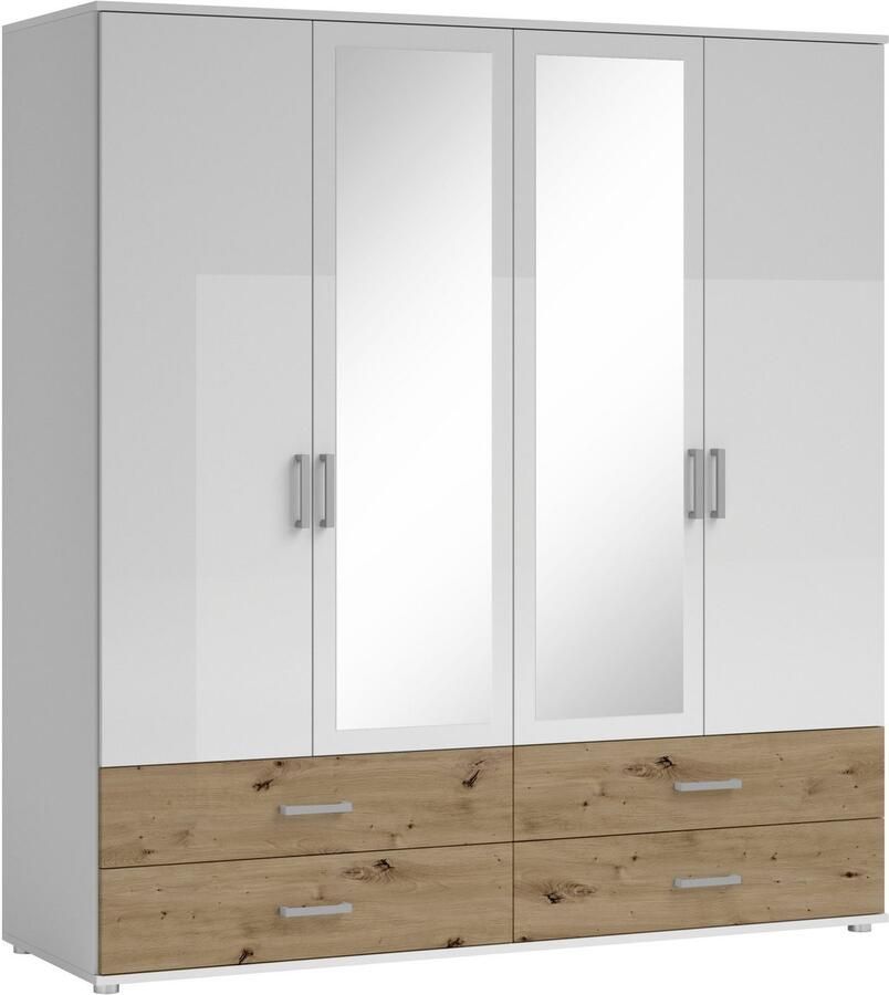 Schlafkontor Draaideurkast Ivar kledingkast met spiegel inclusief 2 spiegeldeuren en 2 kleuraccent lades - Foto 5