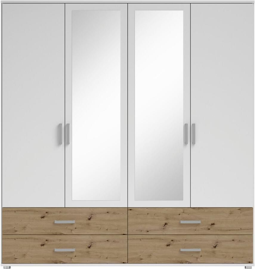 Schlafkontor Draaideurkast Ivar kledingkast met spiegel inclusief 2 spiegeldeuren en 2 kleuraccent lades - Foto 3