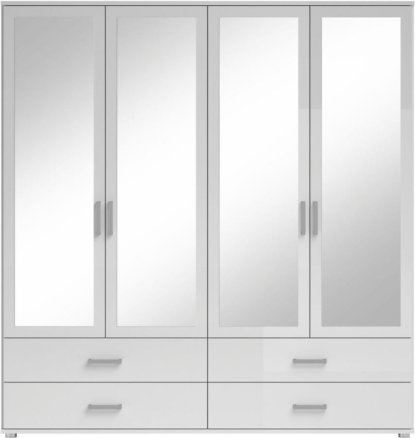 Schlafkontor Draaideurkast Ivar kledingkast met spiegel inclusief 2 spiegeldeuren en 4 kleuraccent lades - Foto 2