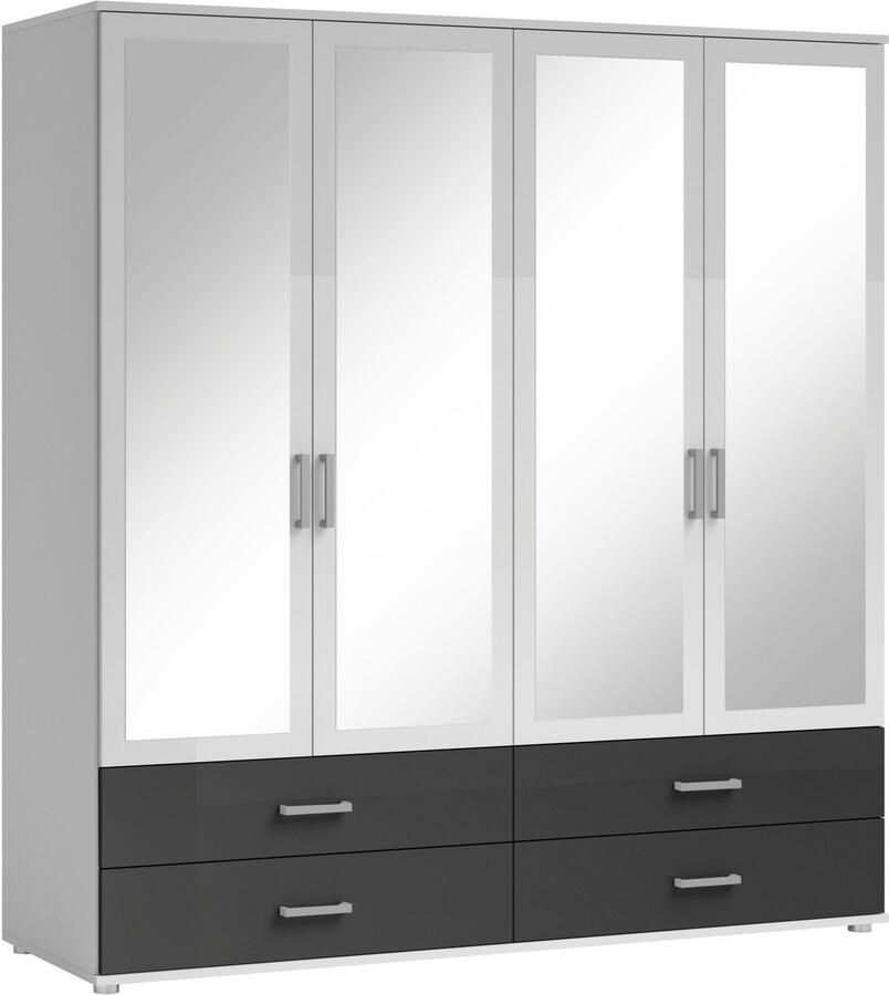 Schlafkontor Draaideurkast Ivar kledingkast met spiegel inclusief 2 spiegeldeuren en 4 kleuraccent lades - Foto 5