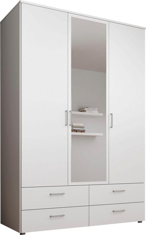 Schlafkontor Draaideurkast Spazio wit slaapkamerkast met spiegel - Foto 7