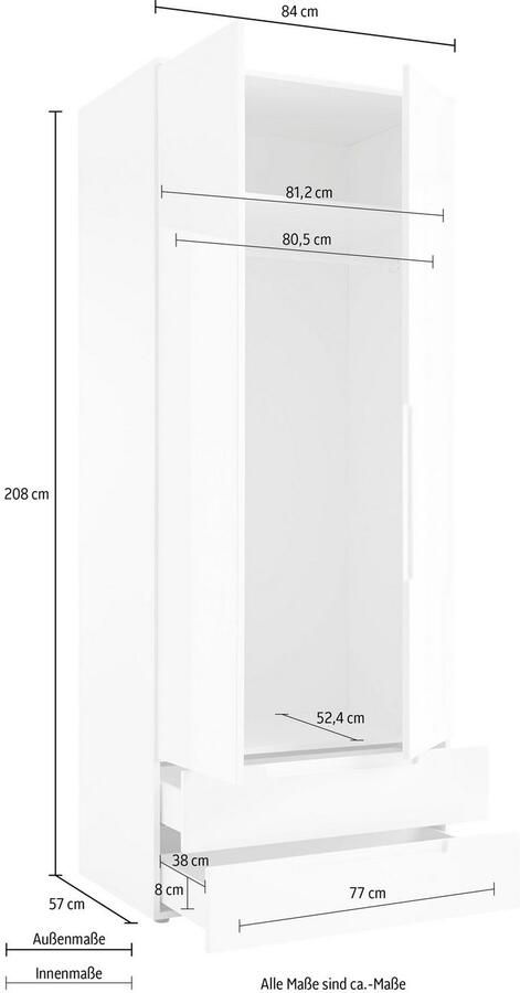 Schlafkontor Draaideurkast Spice met hoogglansfront - Foto 4