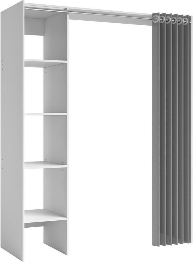 Schlafkontor Kledingkast Jenke kledingkast slaapkamerkast op wielen BESTSELLER Multifunctionele kledingkast met moderne gordijngarderobe - Foto 14