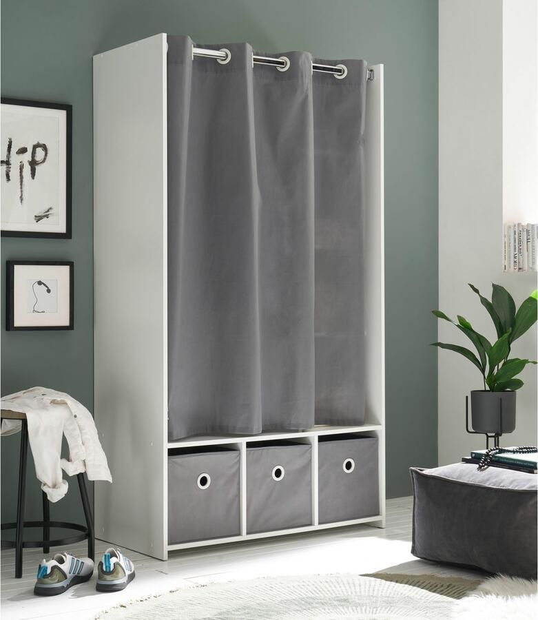 Schlafkontor Kledingkast Jenke kledingkast slaapkamerkast op wielen BESTSELLER Multifunctionele kledingkast met moderne gordijngarderobe - Foto 10