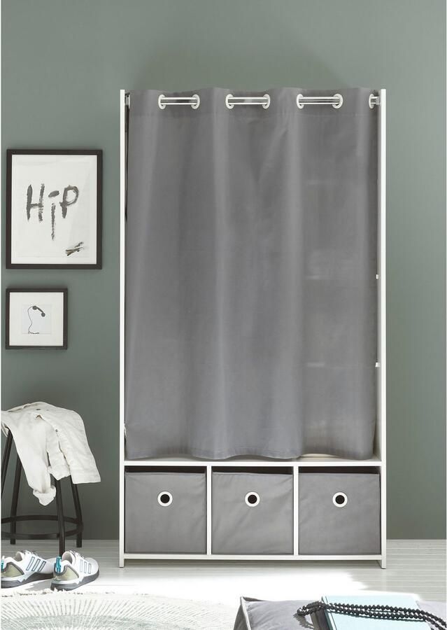 Schlafkontor Kledingkast Jenke kledingkast slaapkamerkast op wielen BESTSELLER Multifunctionele kledingkast met moderne gordijngarderobe - Foto 17