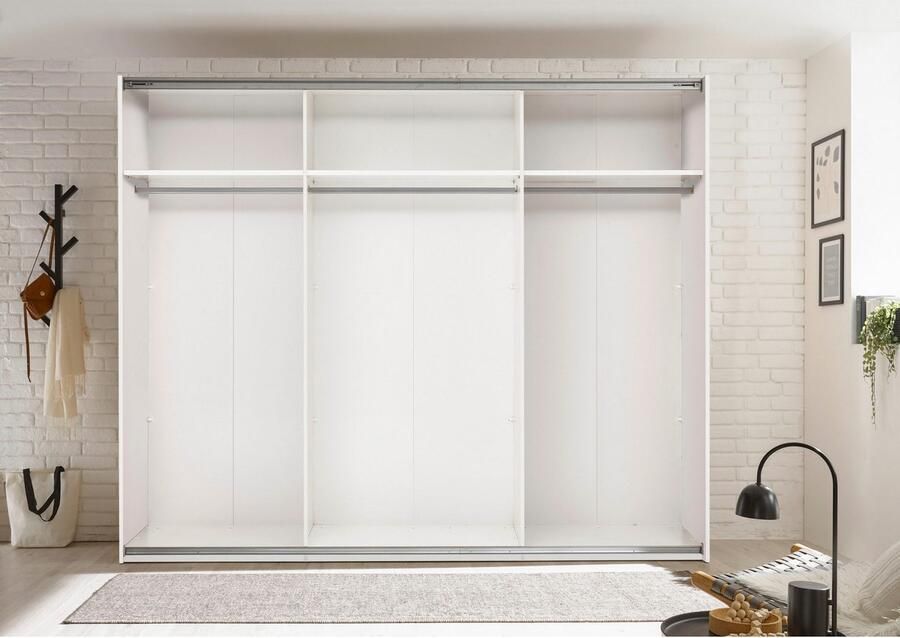 Schlafkontor Kledingkast Leo zweefdeurkast schuifdeurkast met spiegel Accent in Viking Oak lichte ribbelstructuur en spiegel - Foto 11