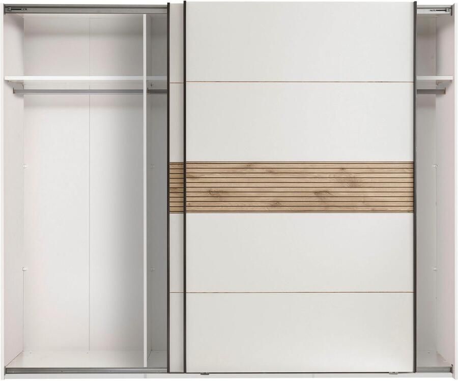 Schlafkontor Kledingkast Leo zweefdeurkast schuifdeurkast met spiegel Accent in Viking Oak lichte ribbelstructuur en spiegel - Foto 4