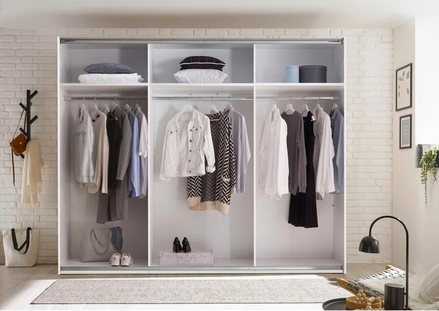 Schlafkontor Kledingkast Leo zweefdeurkast schuifdeurkast met spiegel Accent in Viking Oak lichte ribbelstructuur en spiegel - Foto 13