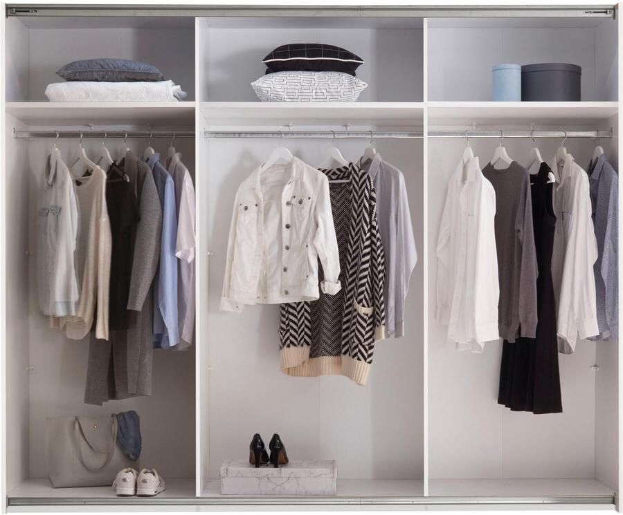 Schlafkontor Kledingkast Leo zweefdeurkast schuifdeurkast met spiegel Accent in Viking Oak lichte ribbelstructuur en spiegel - Foto 7