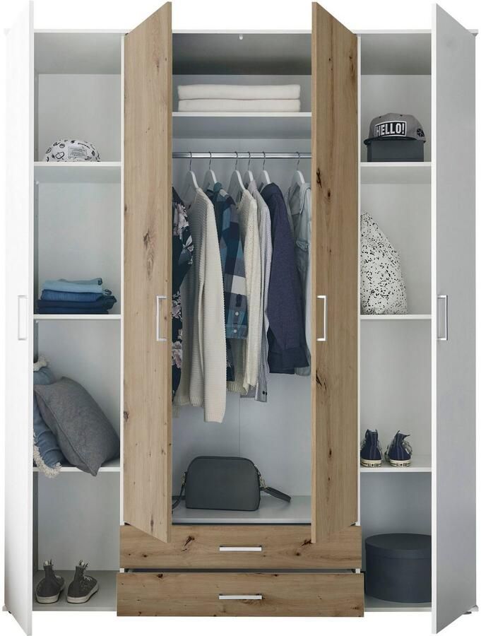 Schlafkontor Kledingkast Marburg bestseller kast garderobe met lades Slaapkamerkast in topkwaliteit in 2 breedtes - Foto 5