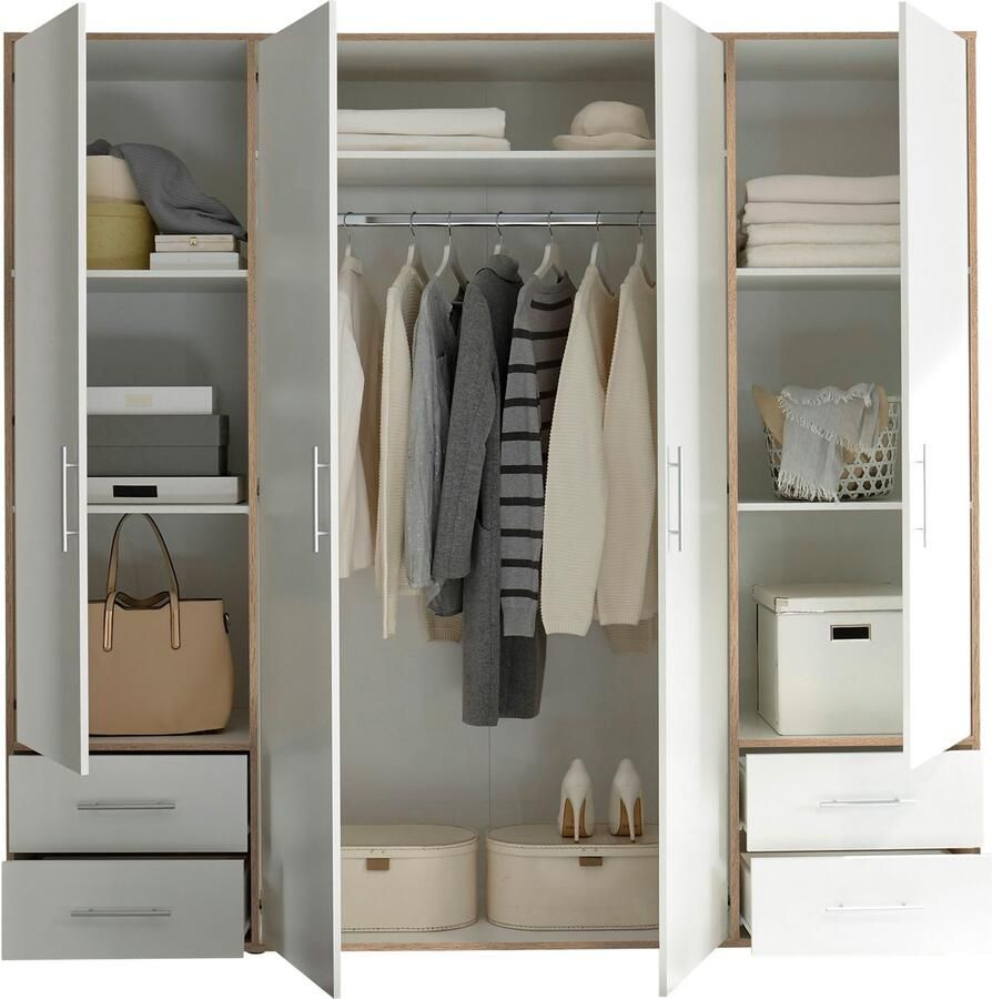 Power+ Pol Power Valencia kledingkast laminaat 4 deuren 206x195x60 cm