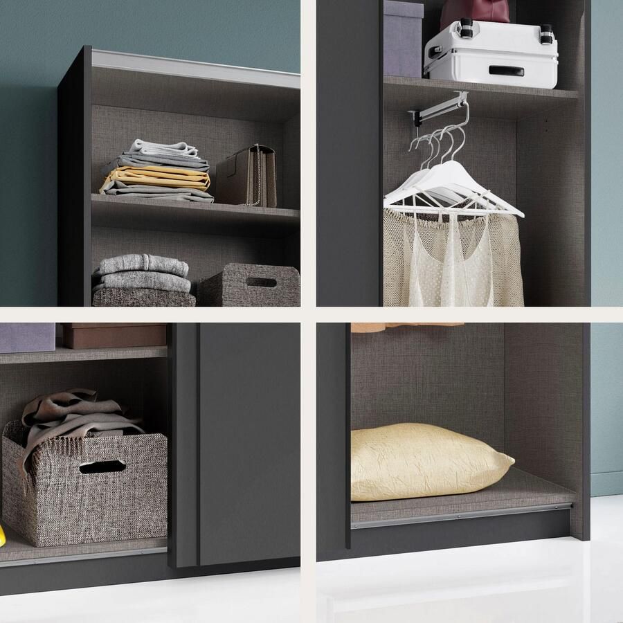 Schlafkontor Schuifdeurkast Heimo Fast kast kledingkast garderobe OTTO´s CHOICE weinig diepte uitschuifbare kledingstang garderobekast 6 planken