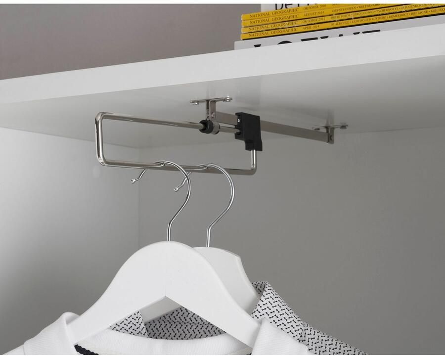 Schlafkontor Schuifdeurkast Heimo Fast kast kledingkast garderobe OTTO´s CHOICE weinig diepte uitschuifbare kledingstang garderobekast 6 planken - Foto 3