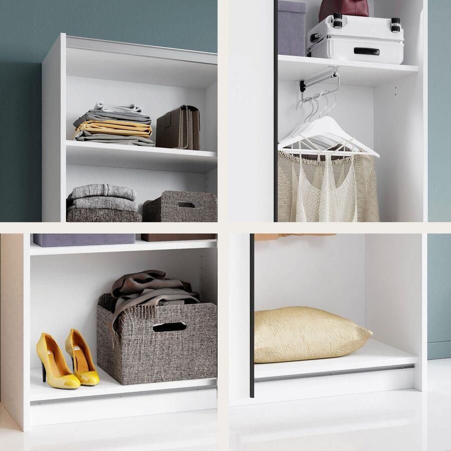 Schlafkontor Schuifdeurkast Heimo Fast kast kledingkast garderobe OTTO´s CHOICE weinig diepte uitschuifbare kledingstang garderobekast 6 planken