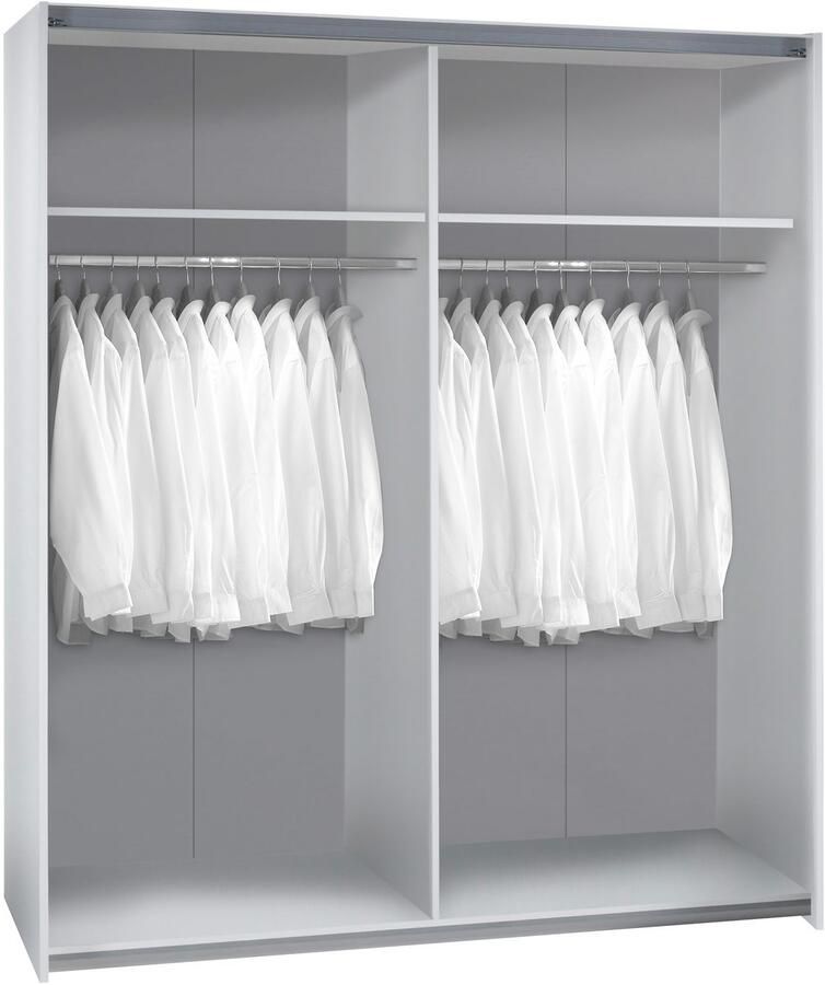 Emob Kledingkast Tiempo 170x59x195cm met twee deuren wit Slaapkamerkasten Wit Spaanplaat Slaapkamerkasten Op voorraad - Foto 6