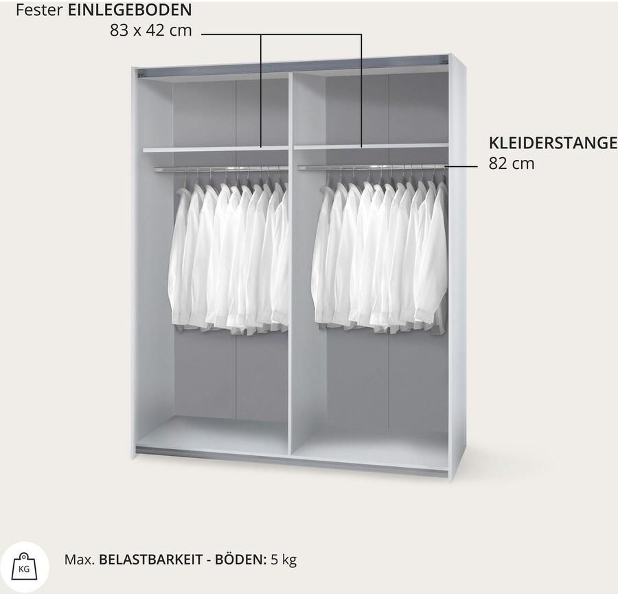 Schlafkontor Schuifdeurkast Time kast kledingkast met schuifdeuren - Foto 4