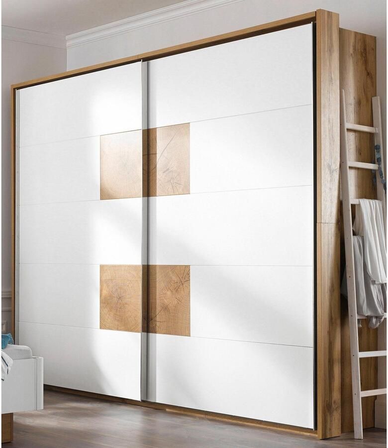 Schlafkontor Zweefdeurkast Capri Fronten met chique applicaties in kops hout-decor - Foto 3