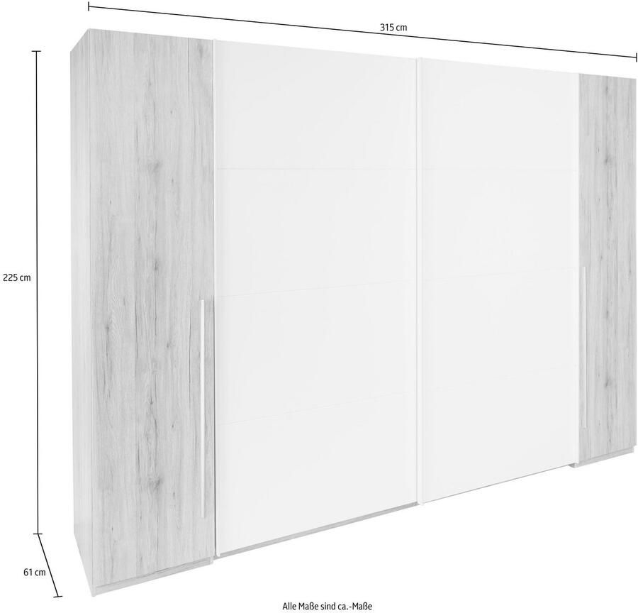 Schlafkontor Zweefdeurkast Match met draai- en schuifdeuren