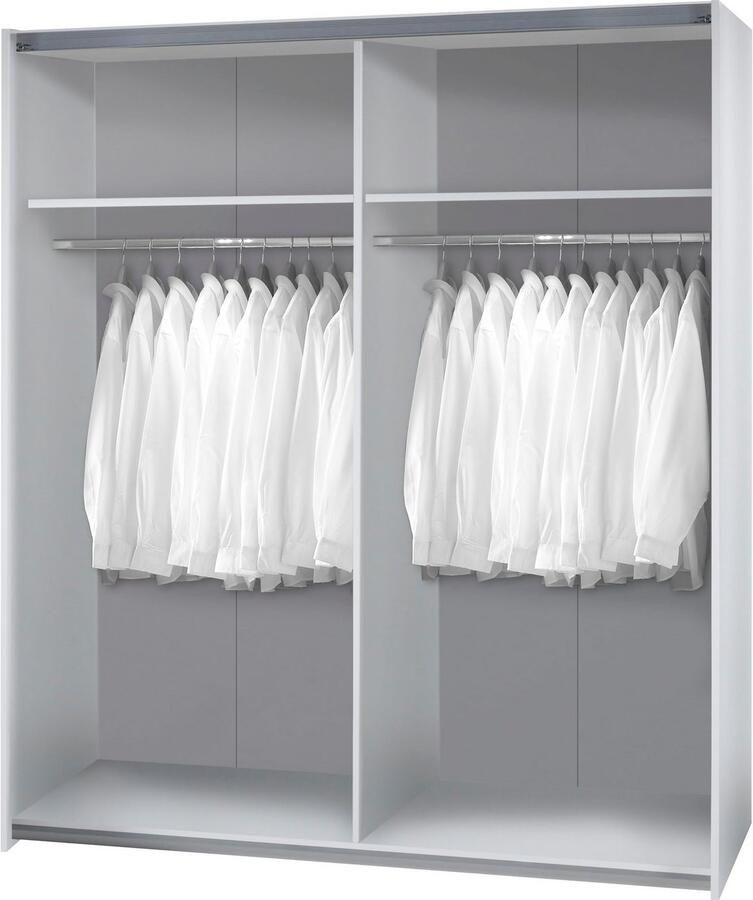 Woonexpress Kledingkast Schuifdeur Victor Wit Opbergkast met Deuren 170x195x59 cm (BxHxD) 2 Legplanken & 2 Roedes Kledingkast Slaapkamer - Foto 2