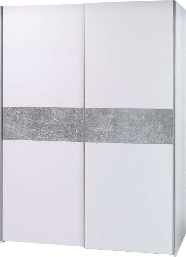Emob Kledingkast Salamanca 170cm met 2 deuren wit beton