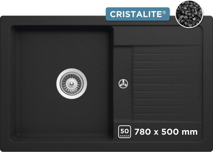 Schock Granieten spoelbak Lima D-100S 78 50 cm opzetgootsteen - Foto 6