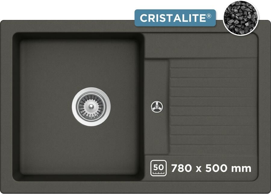 Schock Granieten spoelbak Lima D-100S 78 50 cm opzetgootsteen