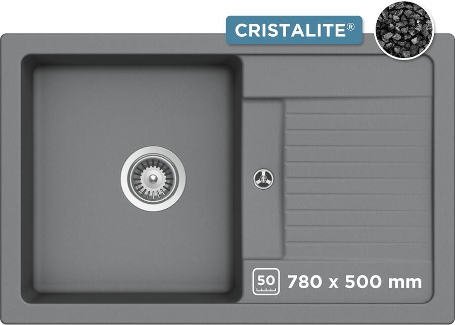 Schock Granieten spoelbak Lima D-100S 78 50 cm opzetgootsteen