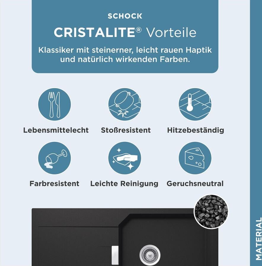 Schock Granieten spoelbak Manhattan D-100L