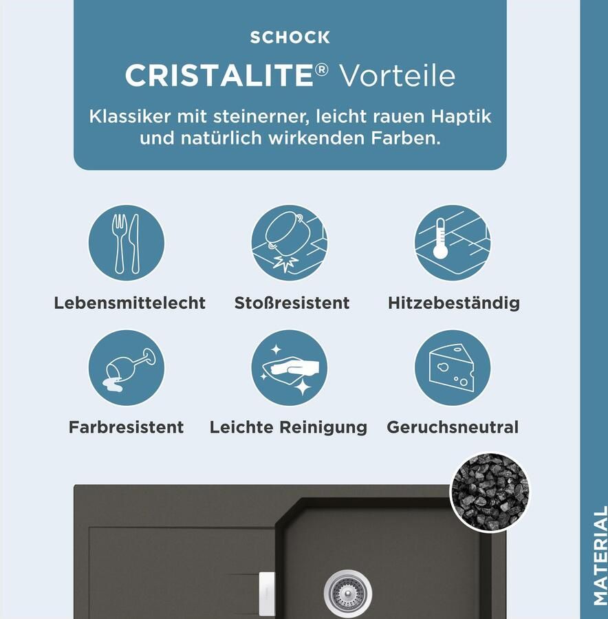 Schock Granieten spoelbak Manhattan D-100L
